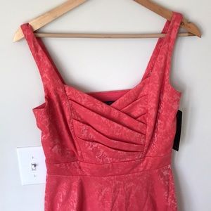 Blu Sage coral jacquard sundress